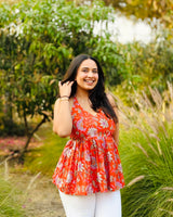 Coral Bloom Halter Top