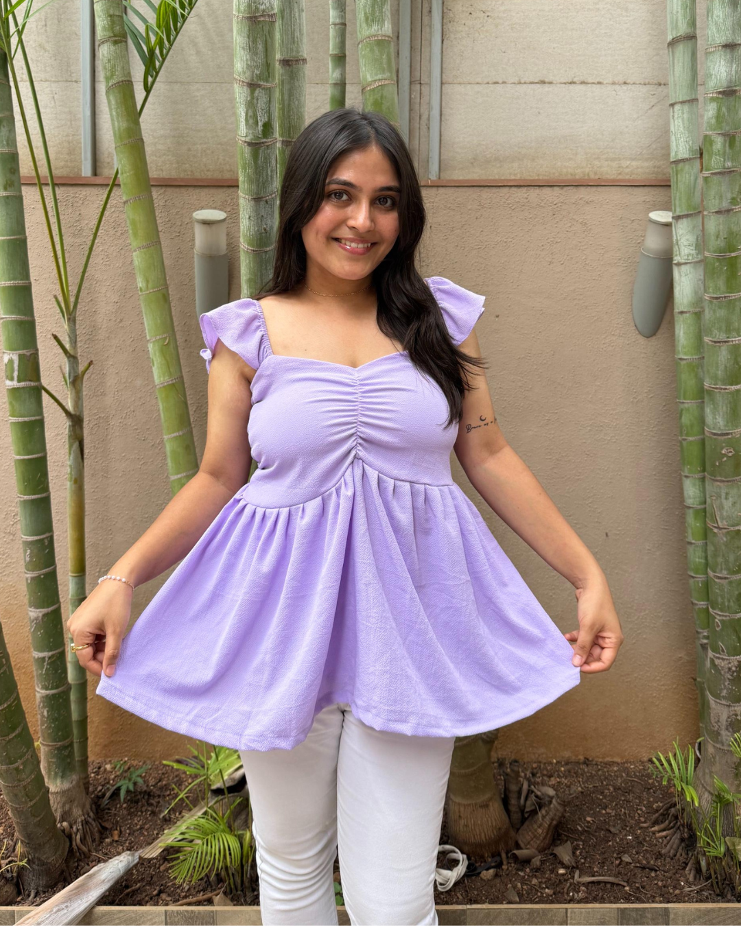 Lilac Peplum Top
