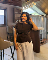 Mocha Tie-Up Muse Top