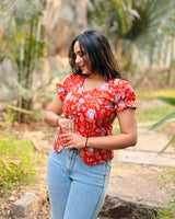Scarlet Bloom Top