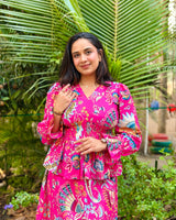 Rani Bloom Smocked Peplum Top