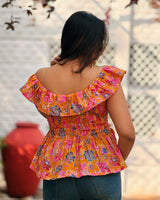 Marigold Bloom Ruffle Top