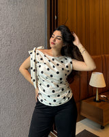 Monochrome Muse Polka-Dot Top