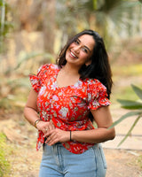 Scarlet Bloom Top