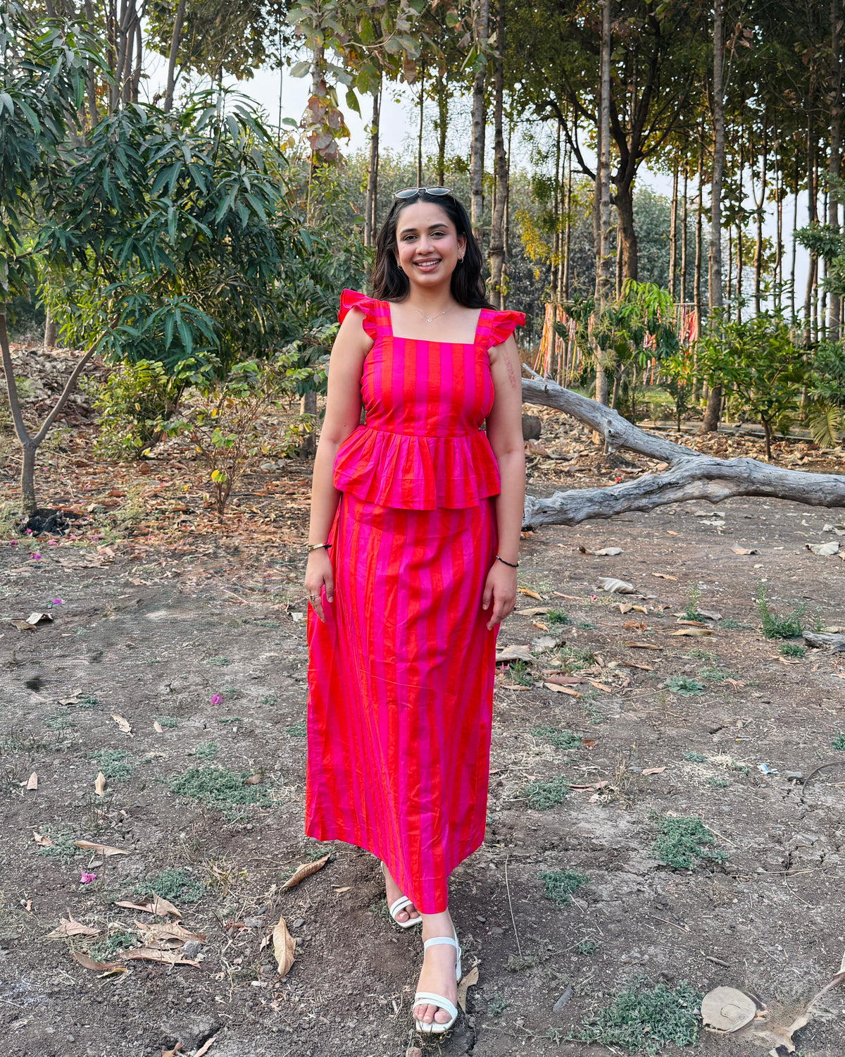 Flamingo Peplum Co-Ord Set