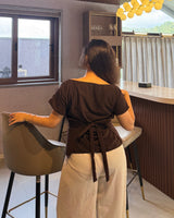 Mocha Tie-Up Muse Top