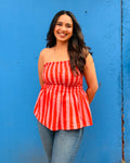 Sunset Stripe Peplum Top