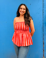 Sunset Stripe Peplum Top