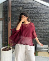 Maroon Muse Cape Set