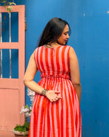 Sunset Stripe Smocked Dress