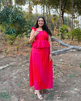 Flamingo Peplum Co-Ord Set