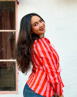 Candy Stripe Tie-Up Top