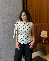Monochrome Muse Polka-Dot Top