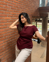 Maroon Muse Tie-Up Top