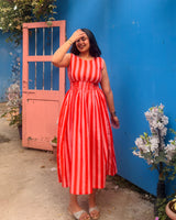 Sunset Stripe Smocked Dress