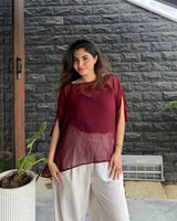 Maroon Muse Cape Set