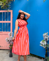 Sunset Stripe Smocked Dress