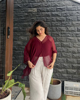 Maroon Muse Cape Set
