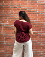 Maroon Muse Tie-Up Top