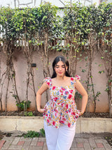 Flora Peplum Top