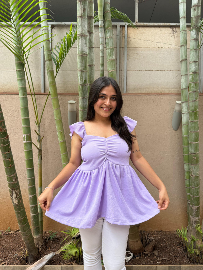 Lilac Peplum Top