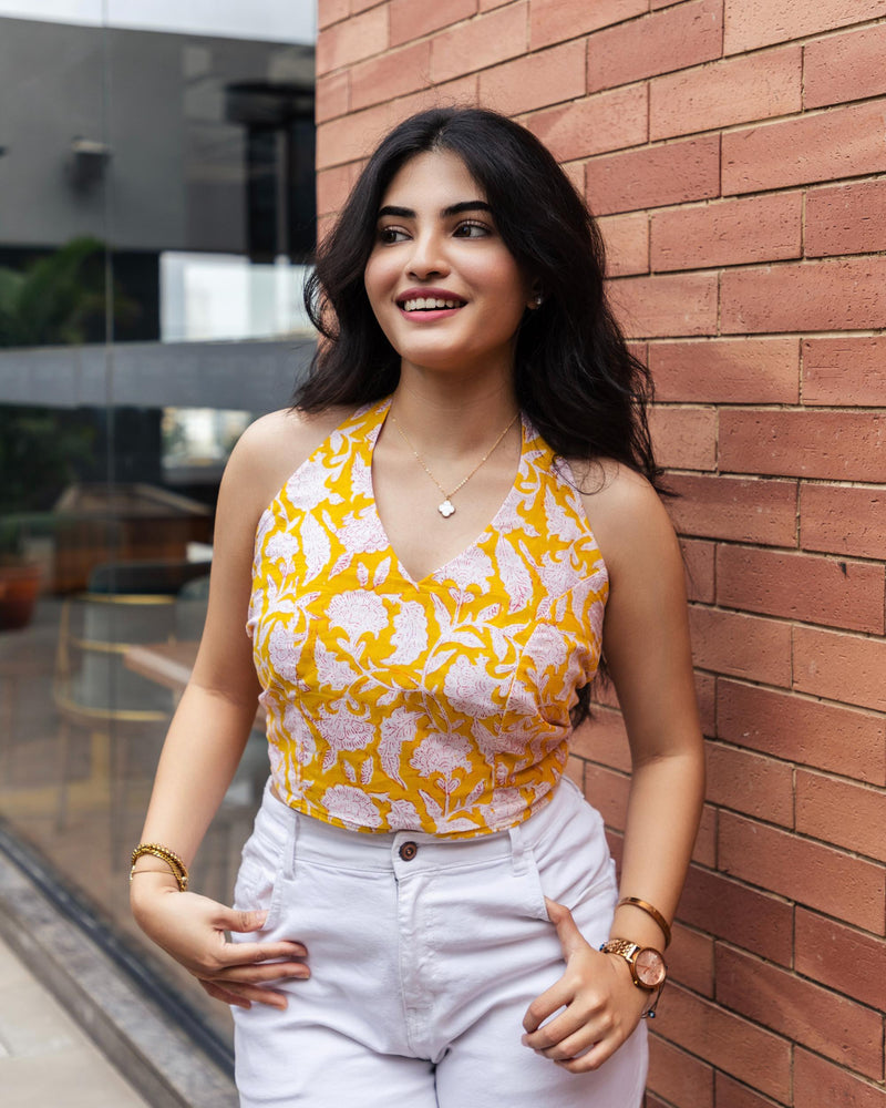 Marigold Halter Neck Top