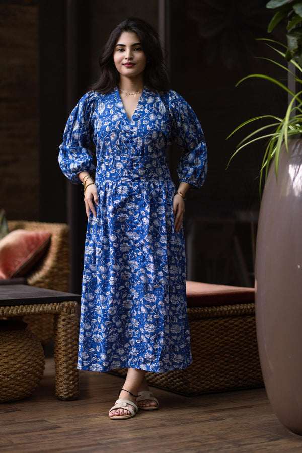 Indigo Blossom Dress
